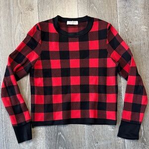 Sandro Paris Red and Black Plaid Sandro Sweater 0078